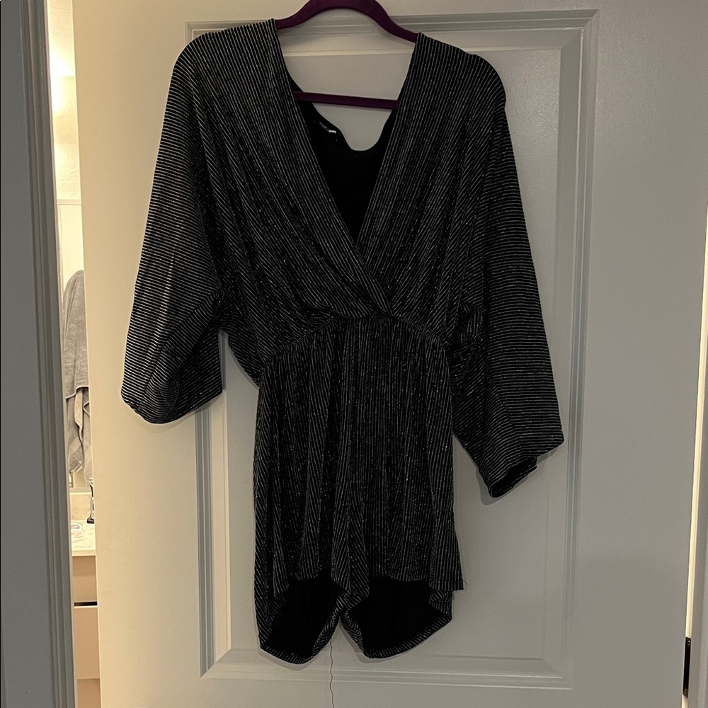 Fashion Nova Sparkly black and silver romper